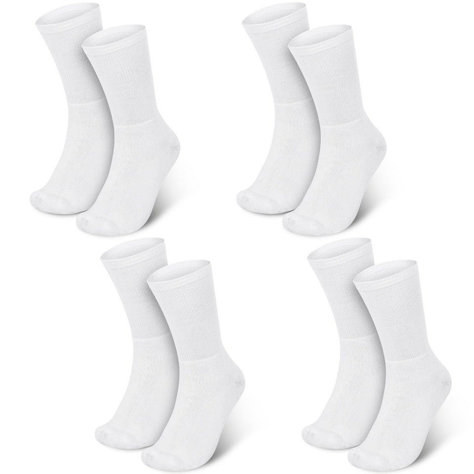 Silicherry front view of four white pairs showing clean packaging and comfort