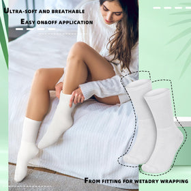 Silicherry socks worn over foot with ointment illustrating product retention