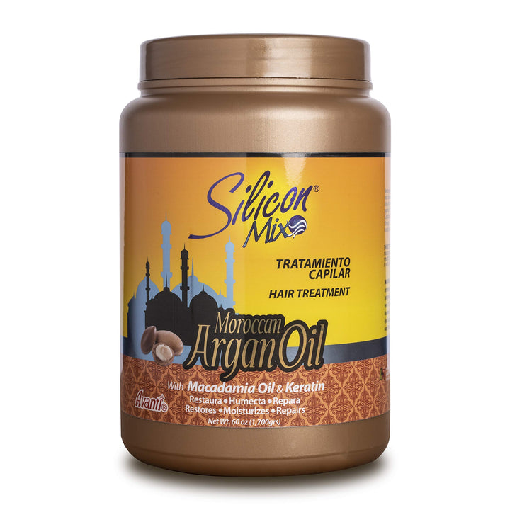 Silicon Mix front jar view showing label and nourishing treatment benefits