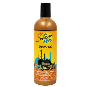 Silicon Mix shampoo pouring from bottle highlighting gentle lather