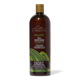 Silk Elements front packaging showing 33.8oz bottle and benefits for manageable hair