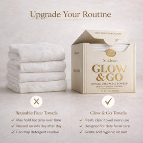 Silklean towel removing makeup gently for cleaner skin without rubbing