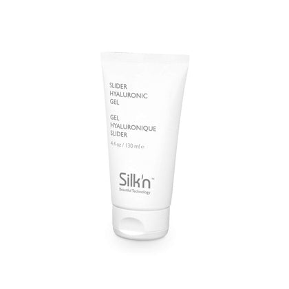 Silk'n tube front view showing label and clear gel, ensures even energy transfer