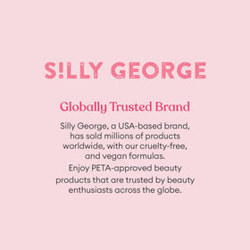 Silly George in a nighttime skincare setting, supports calming lash care routine