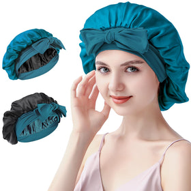 Silmana bonnet front packaging showing peacock blue and premium box benefit gifting