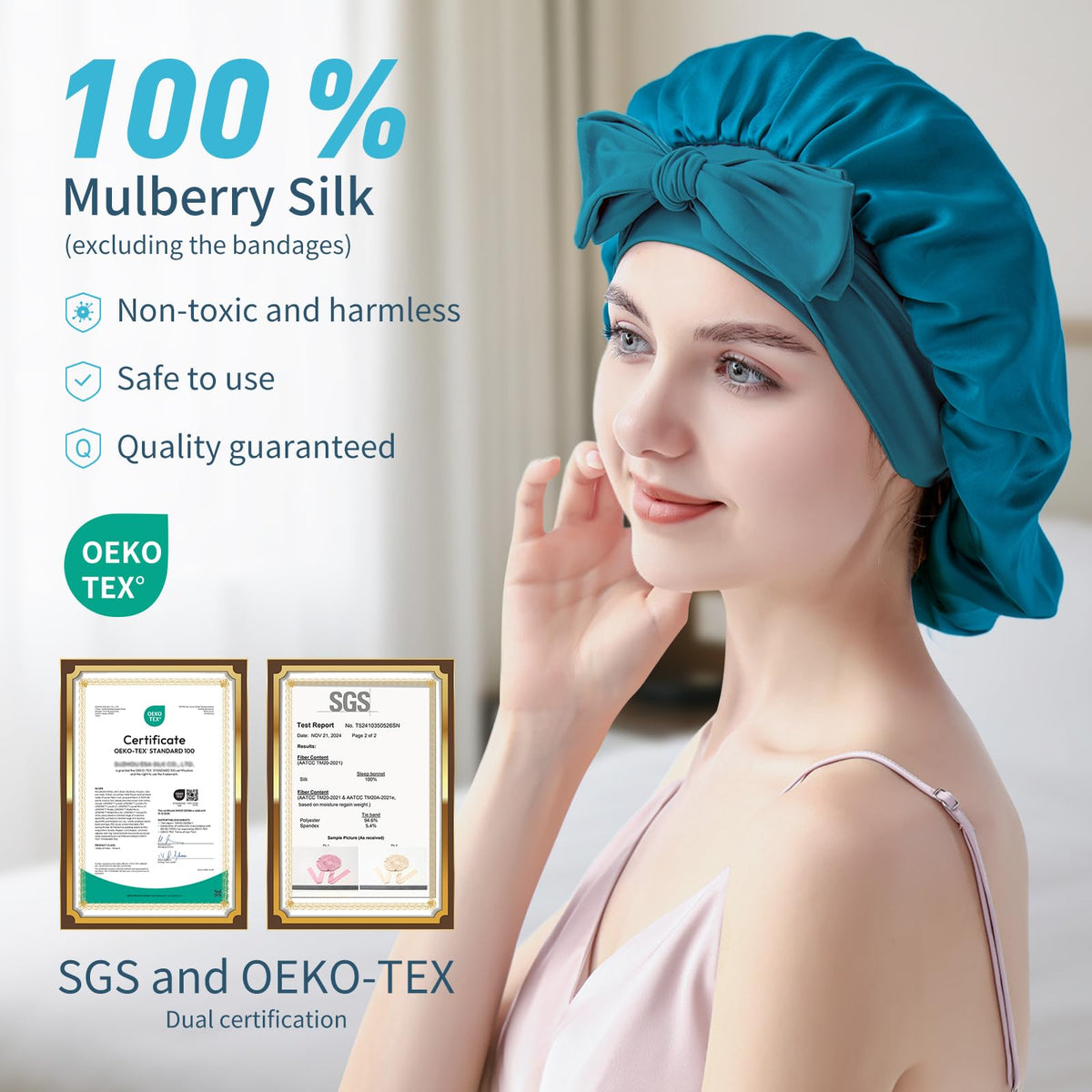 Silmana reversible bonnet open showing both sides for styling versatility benefit