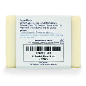 Silver Miracles bar close-up texture revealing creamy lather potential and gentle surface