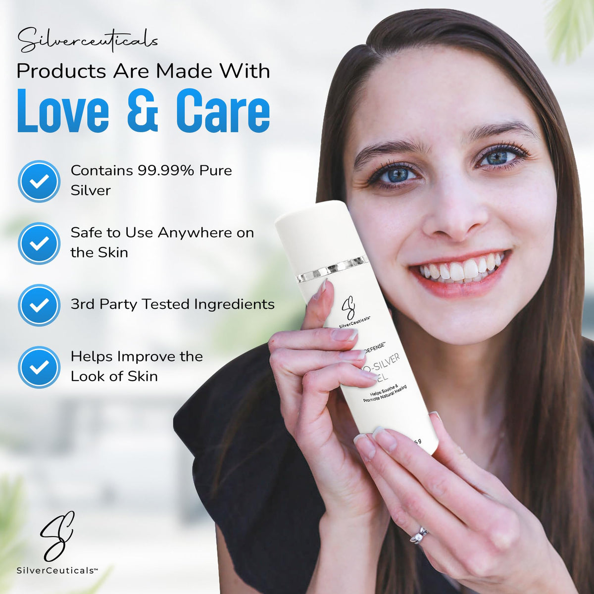 SilverCeuticals placed on bathroom vanity in lifestyle scene suggesting daily routine use