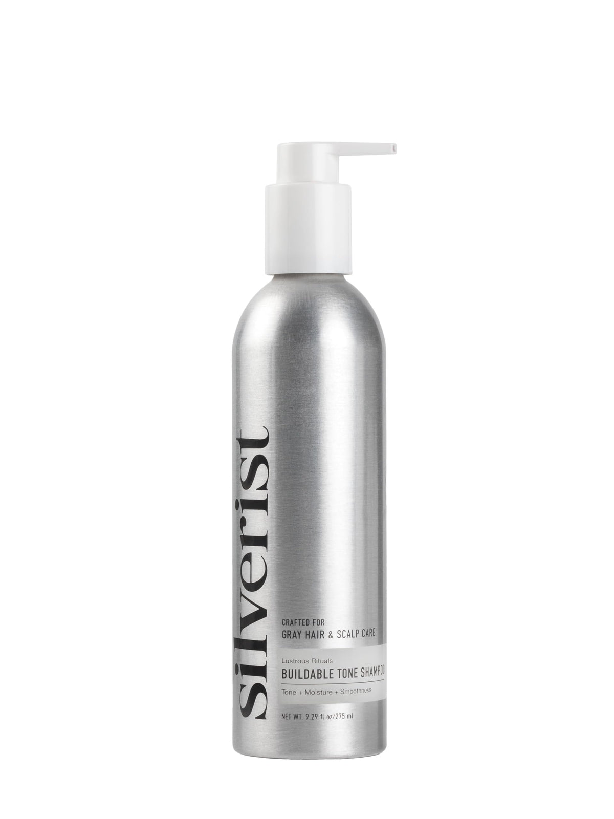 Silverist front bottle showing label and benefit of gentle gray toning