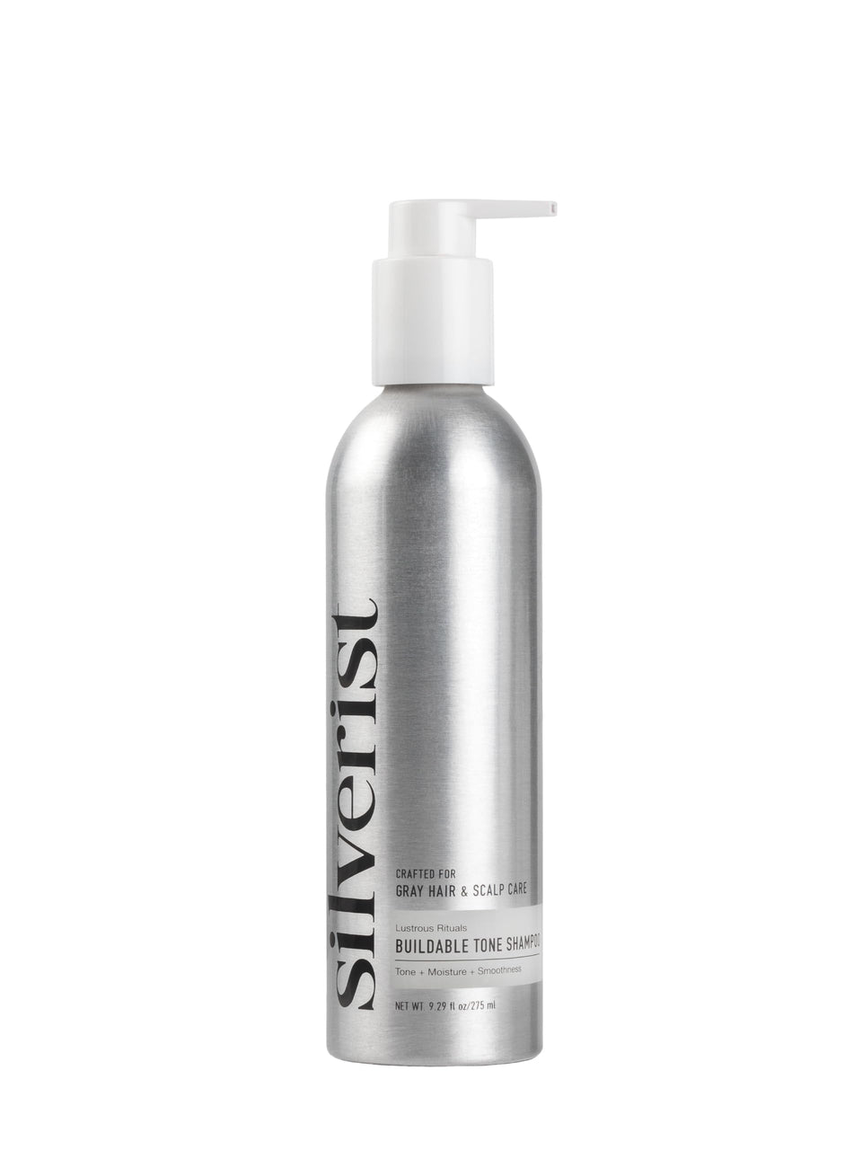 Silverist front bottle showing label and benefit of gentle gray toning