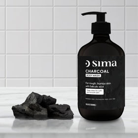 Sima ingredients label showing activated charcoal and salicylic acid