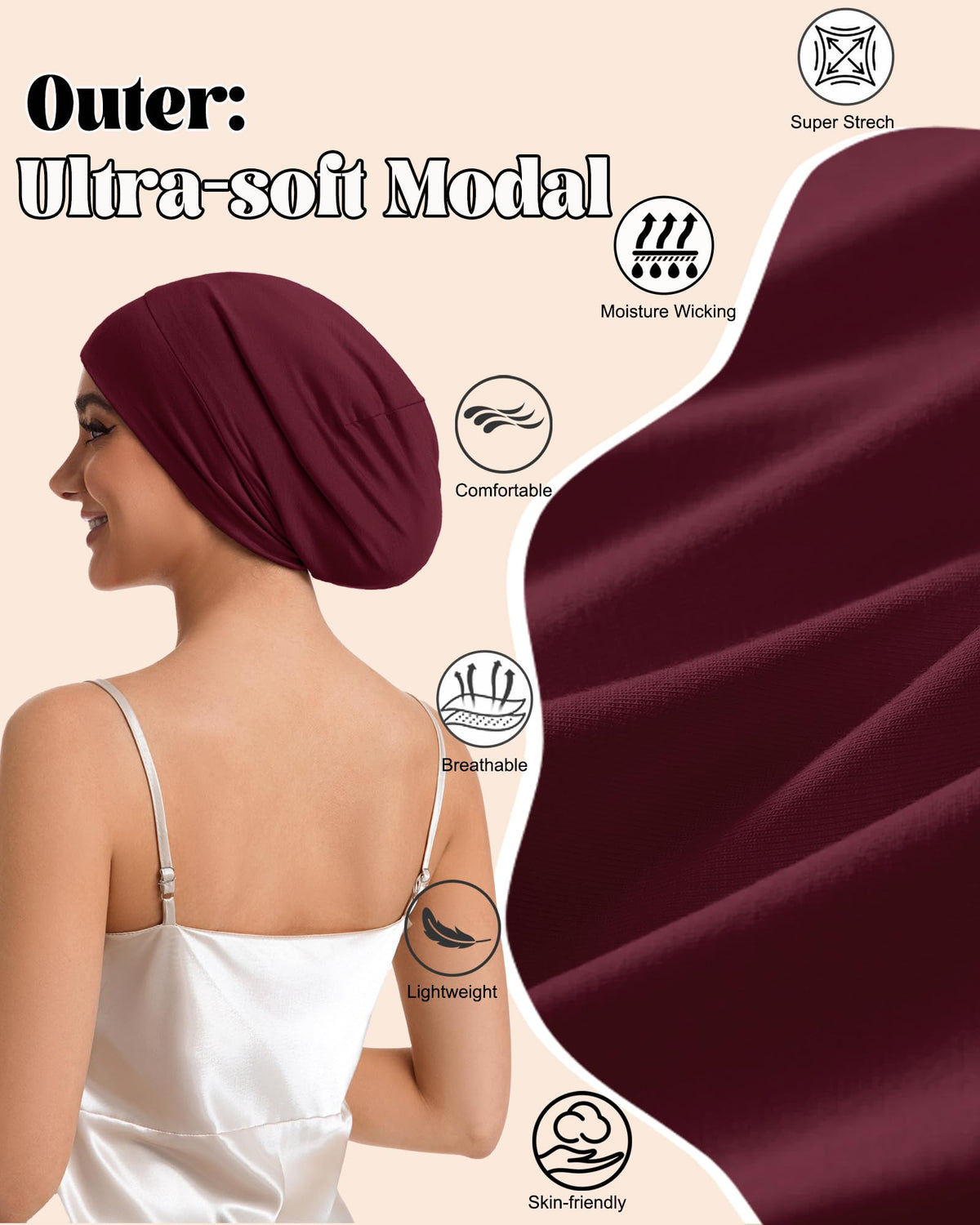 Simapu modal outer texture detail showing soft breathable surface
