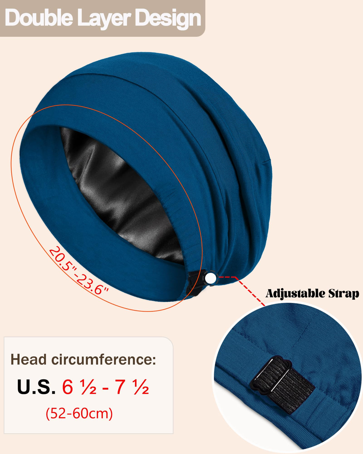 Simapu bonnet worn by woman sleeping with curls, preserves hairstyle overnight