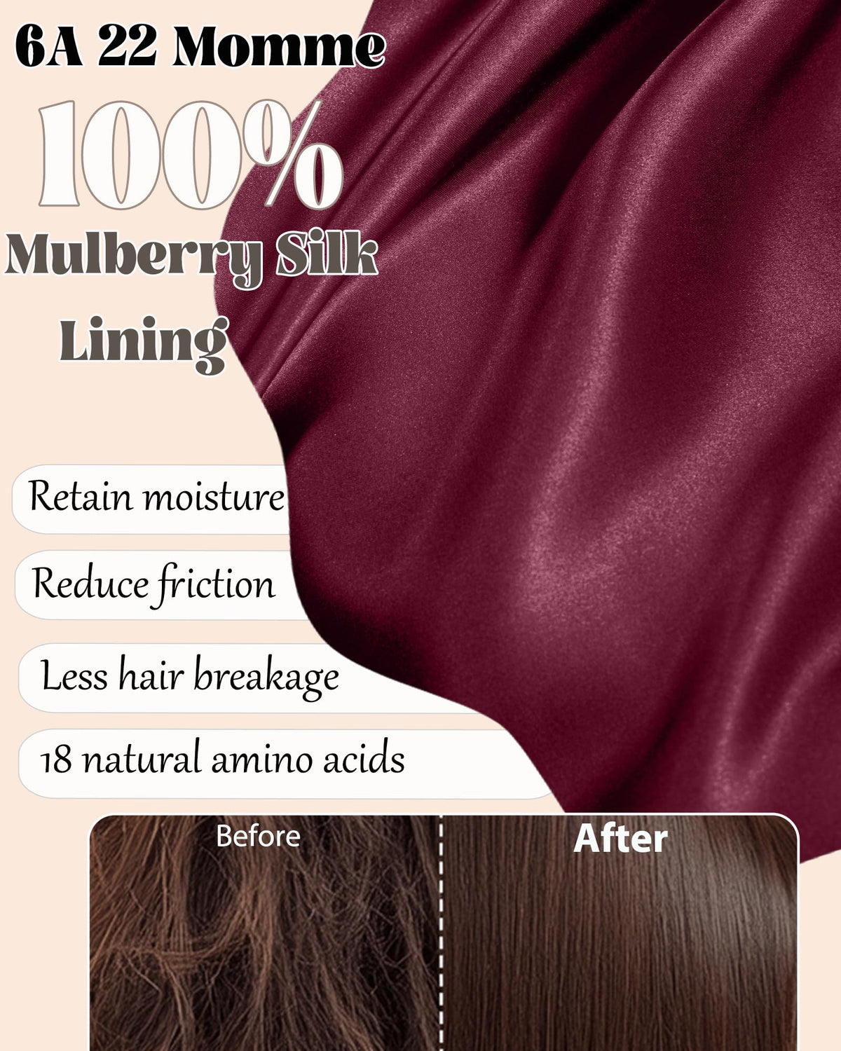 Simapu silk lining close-up highlighting smooth 22 momme texture