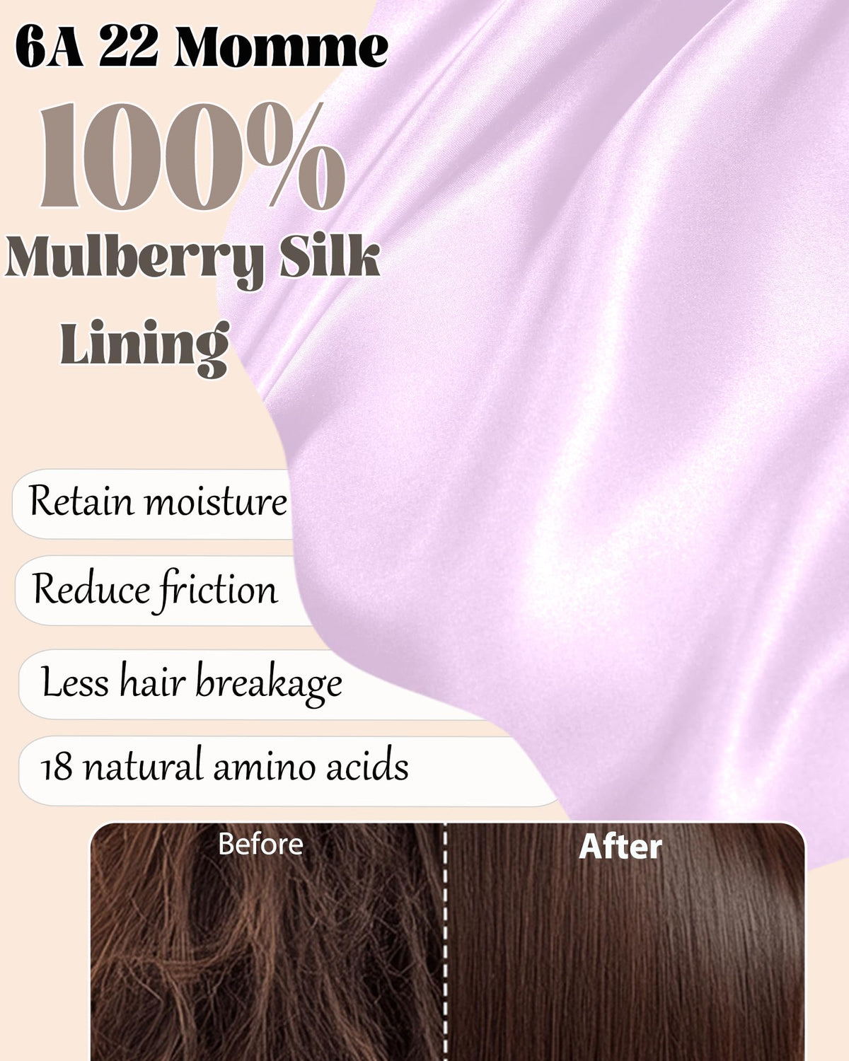 Simapu silk lining close-up highlighting 22-momme mulberry silk for friction reduction and shine