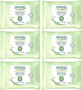 Simple wipes front packaging showing product and benefit of gentle cleansing