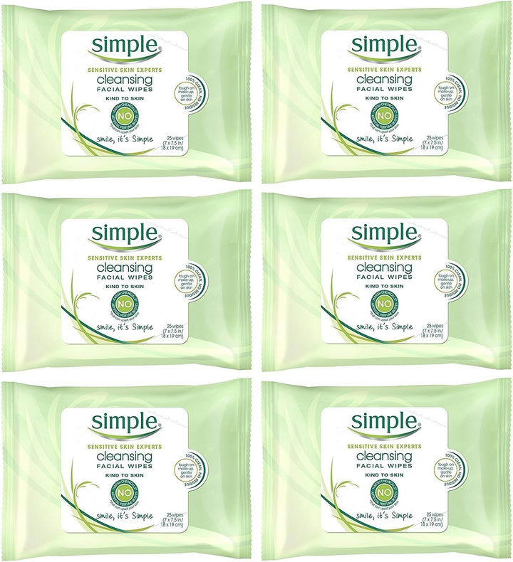 Simple wipes front packaging showing product and benefit of gentle cleansing