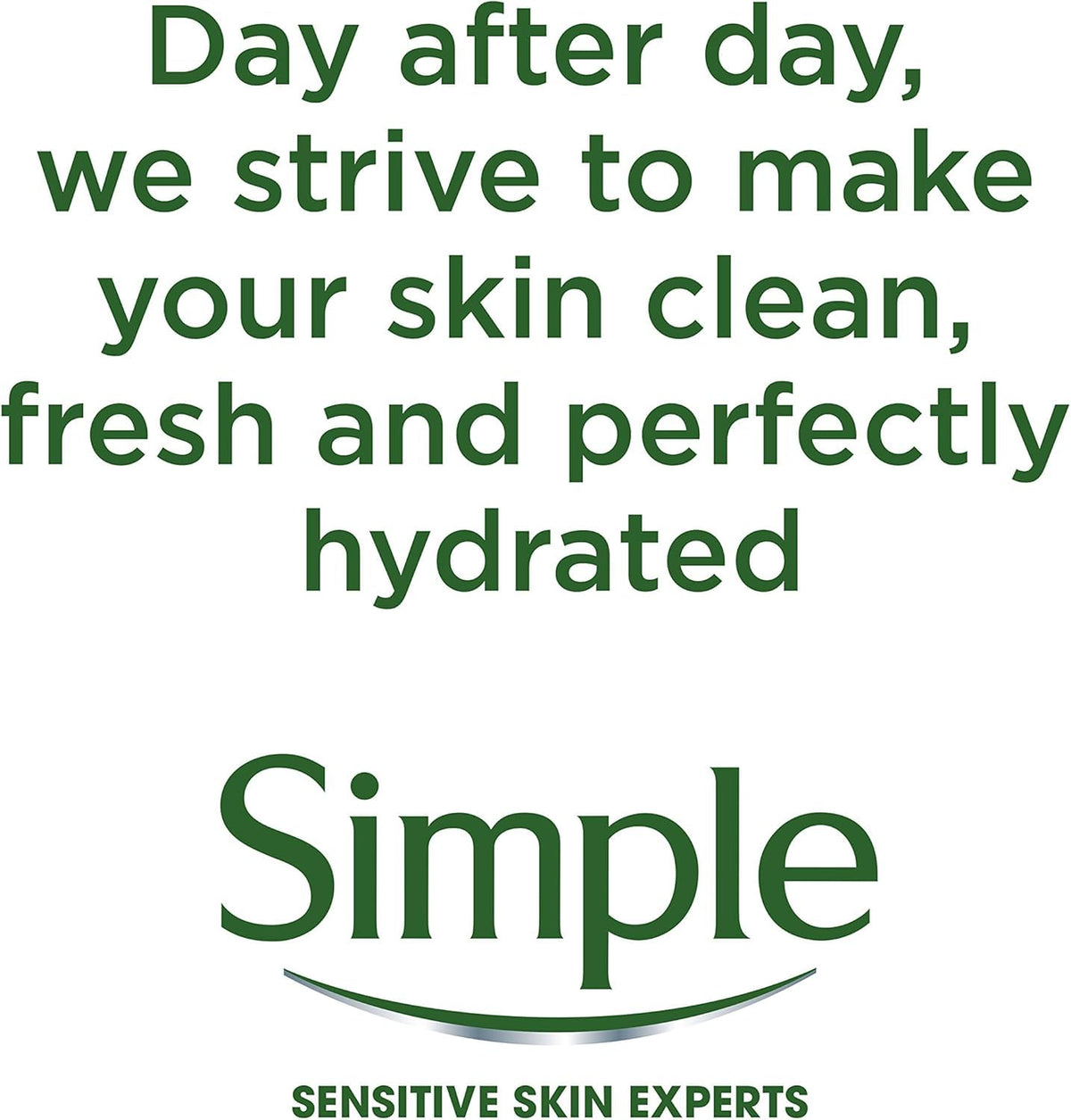 Product label and ingredients panel on Simple pack highlighting no dyes