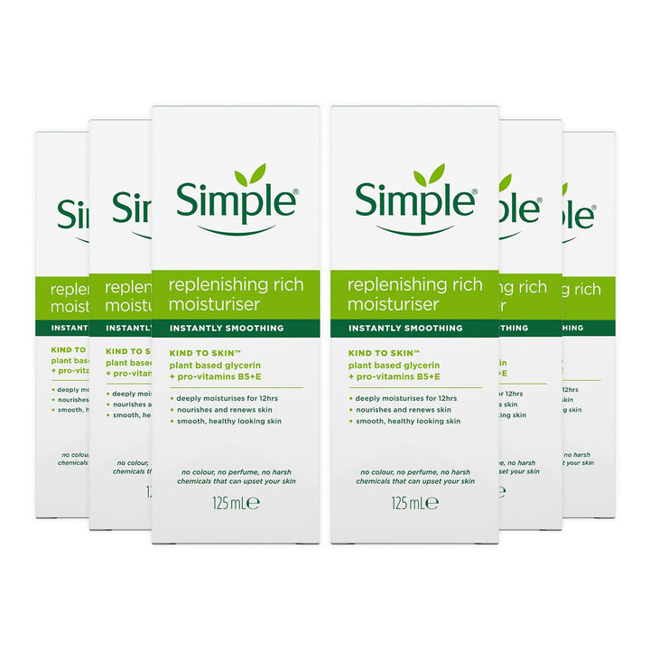 Simple front packaging 6 pack showing product and quantity benefits