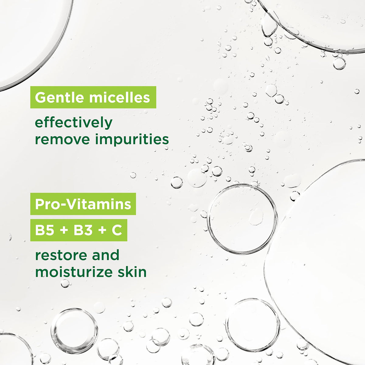 Simple ingredients label with pro-vitamin B5 B3 C visible for ingredient transparency