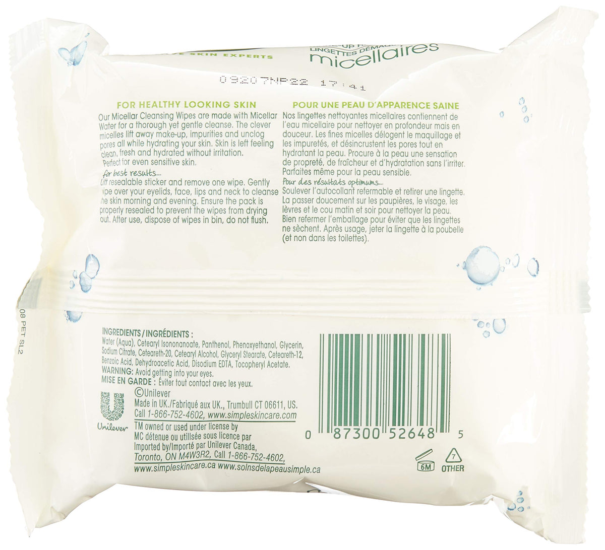 Simple micellar wipes close-up texture of soft layers highlighting gentle hydration