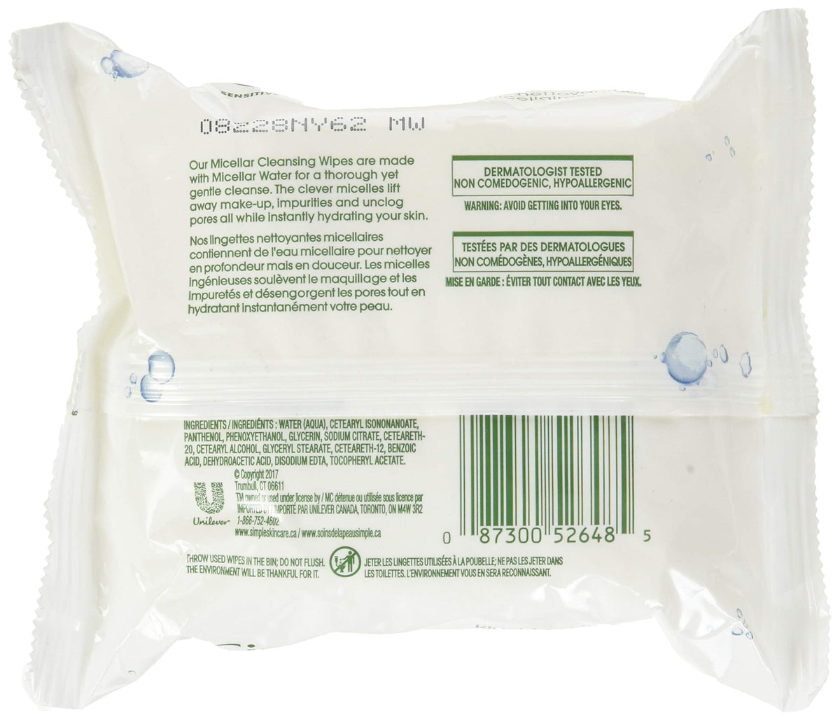 Simple close-up of wipe texture demonstrating gentle cleansing and hydration