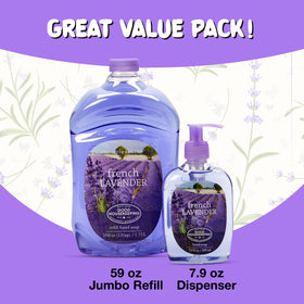 SIMPLE PLEASURES 59 oz refill bottle demonstrating bulk value