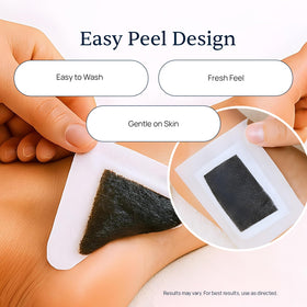 Nightstand scene with Simple Promise Xitox pads as bedtime ritual
