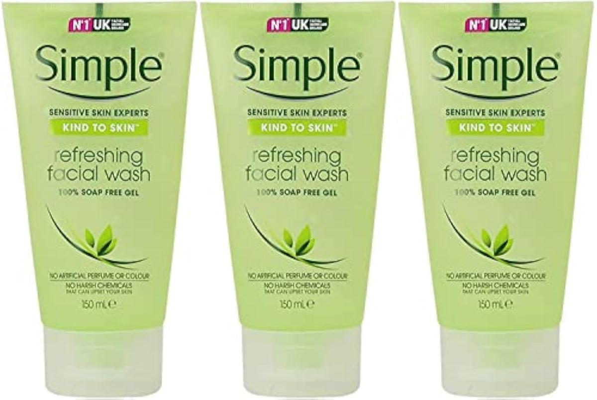 Simple front packaging of the refreshing facial gel wash highlighting clear label and size