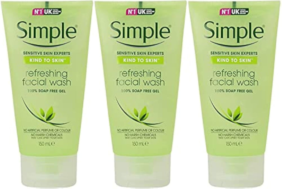 Simple front packaging of the refreshing facial gel wash highlighting clear label and size