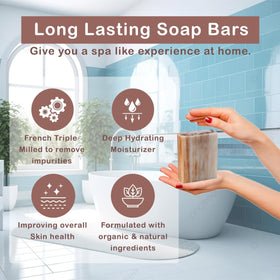 Simple Scents Australia soap next to ruler showing 100g size and compact, long-lasting benefit