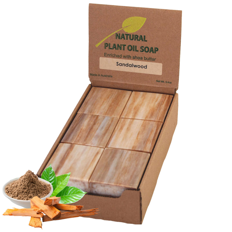 Simple Scents Australia front packaging showing 12 sandalwood bars and value