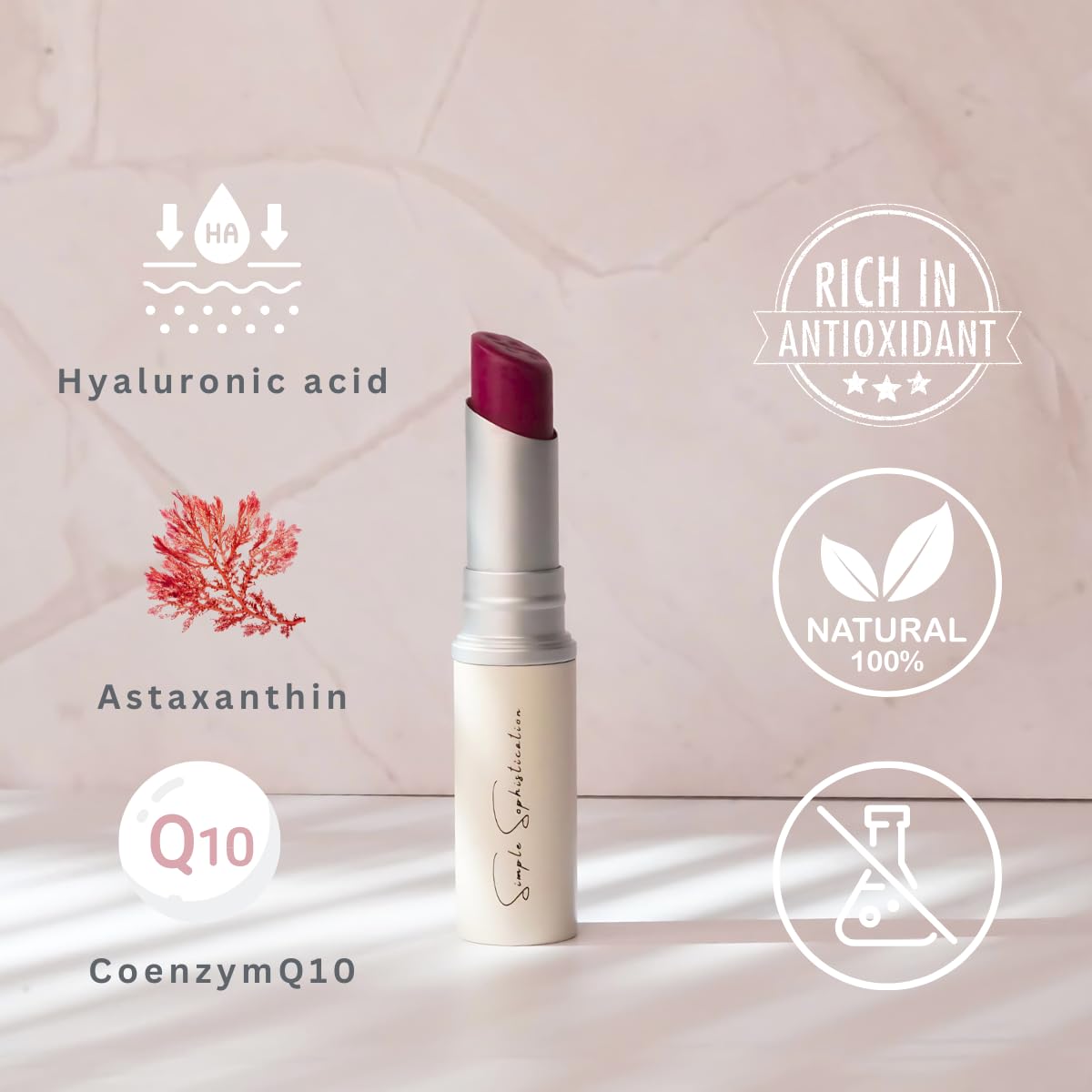 Simple Sophistication label close-up showing ingredient transparency and organic claims
