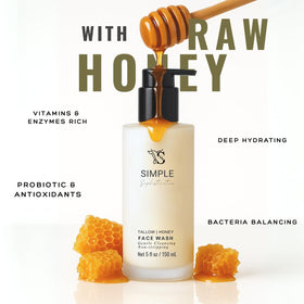Simple Sophistication creamy cleansing milk texture close-up illustrating hydration
