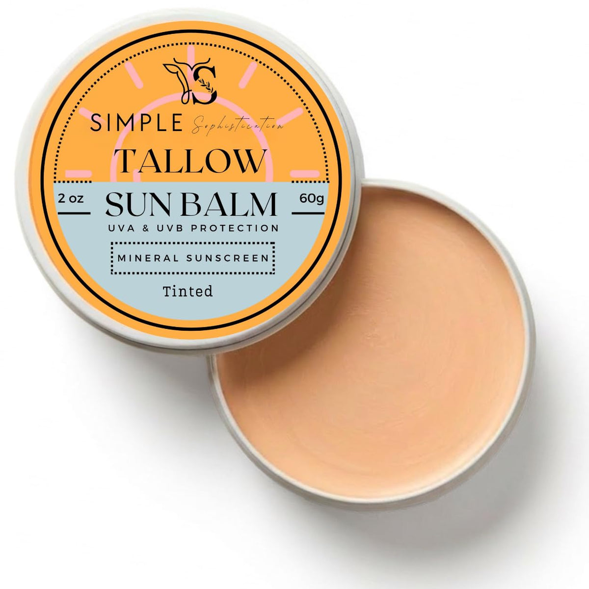 Simple Sophistication front tin showing product branding and benefit