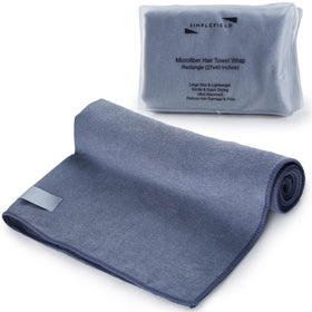 SimpleField front view of grey towel wrap showing full coverage benefit