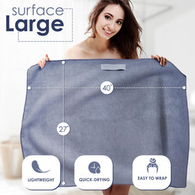 SimpleField full flat spread of towel showing large size advantage