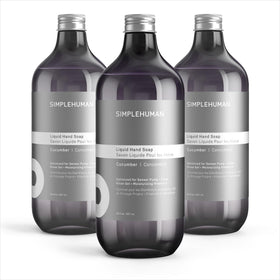 simplehuman front packaging showing three 30 fl oz bottles and bulk savings benefit