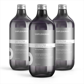 simplehuman front packaging showing three refill bottles and fresh floral benefit