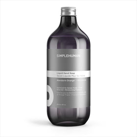 simplehuman front packaging showing 30 fl oz refill and citrus label for easy replacement