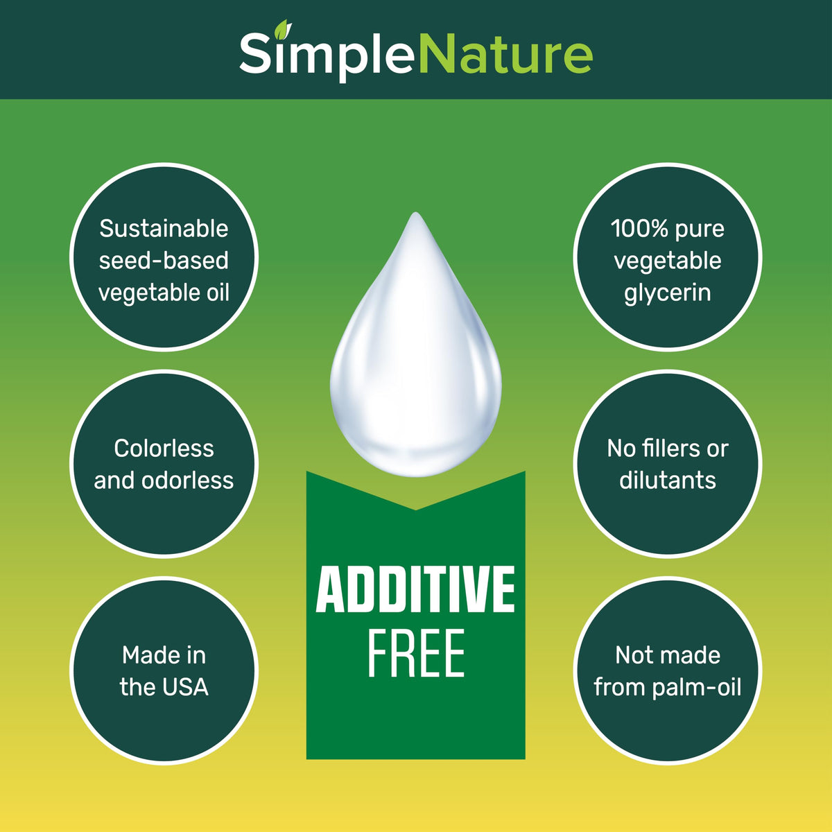 SimpleNature label and '100% pure' ingredient stamp highlighting product purity
