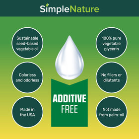 SimpleNature label and '100% pure' ingredient stamp highlighting product purity