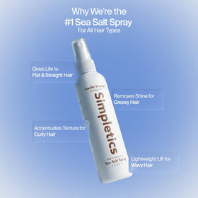 Simpletics spraying onto wet hair demonstrating easy styling