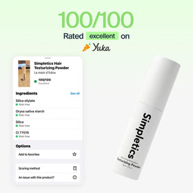 Simpletics ingredients label closeup highlighting natural formula and clean-beauty reassurance