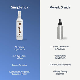 Simpletics lifestyle shot styled hair outdoors showing natural finish