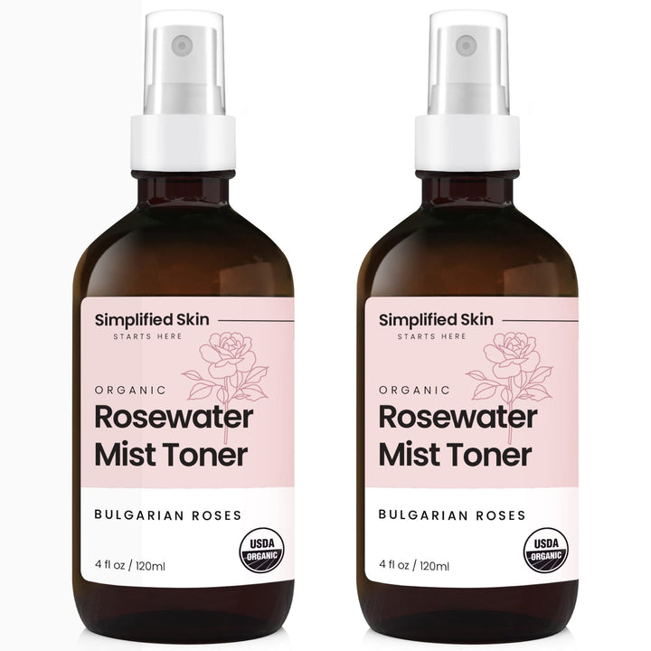 Simplified Skin front packaging showing two 4 oz bottles and organic claim