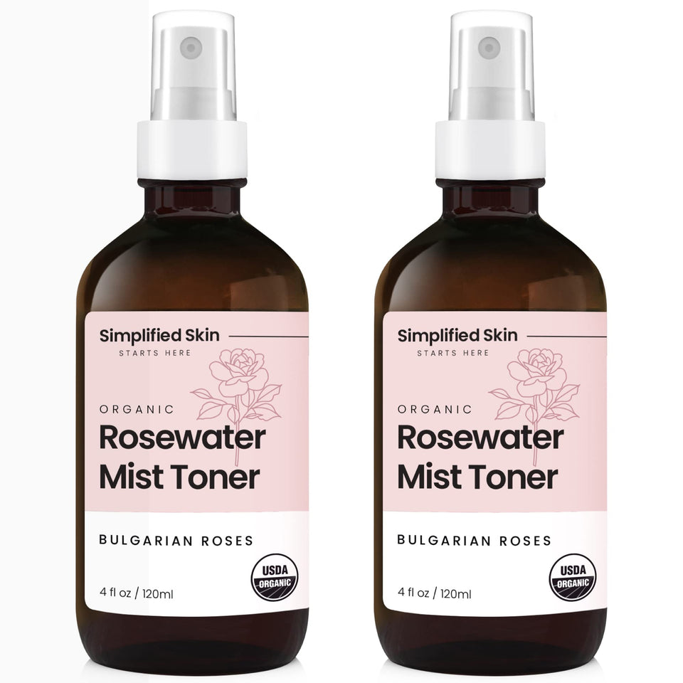 Simplified Skin front packaging showing two 4 oz bottles and organic claim