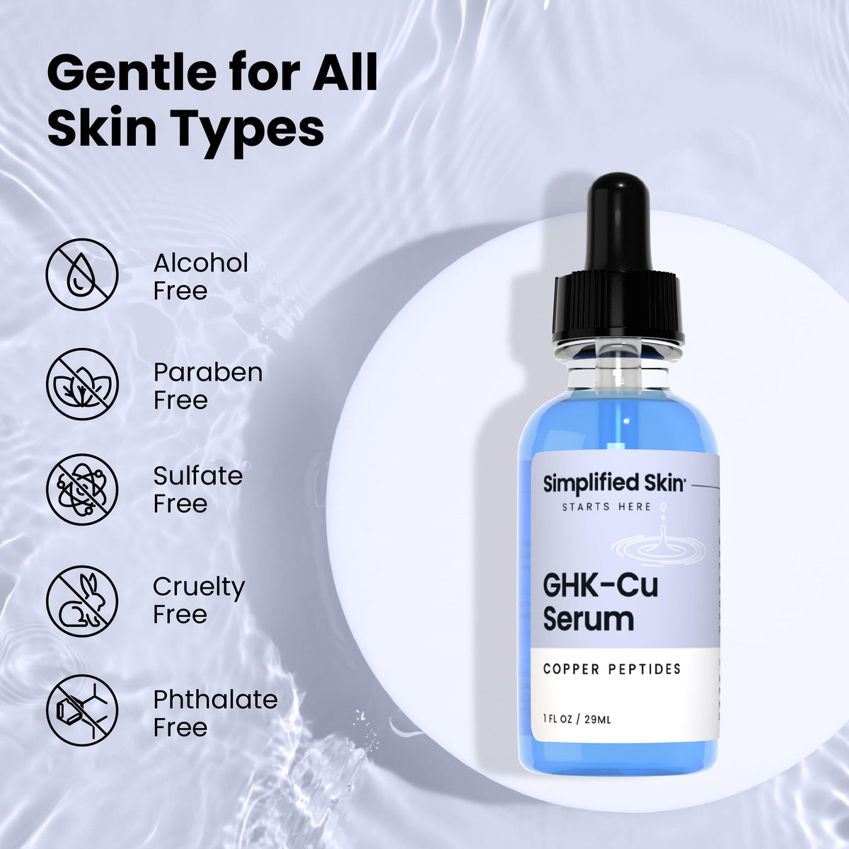Simplified Skin size comparison in hand showing travel-friendly 1 fl oz convenience