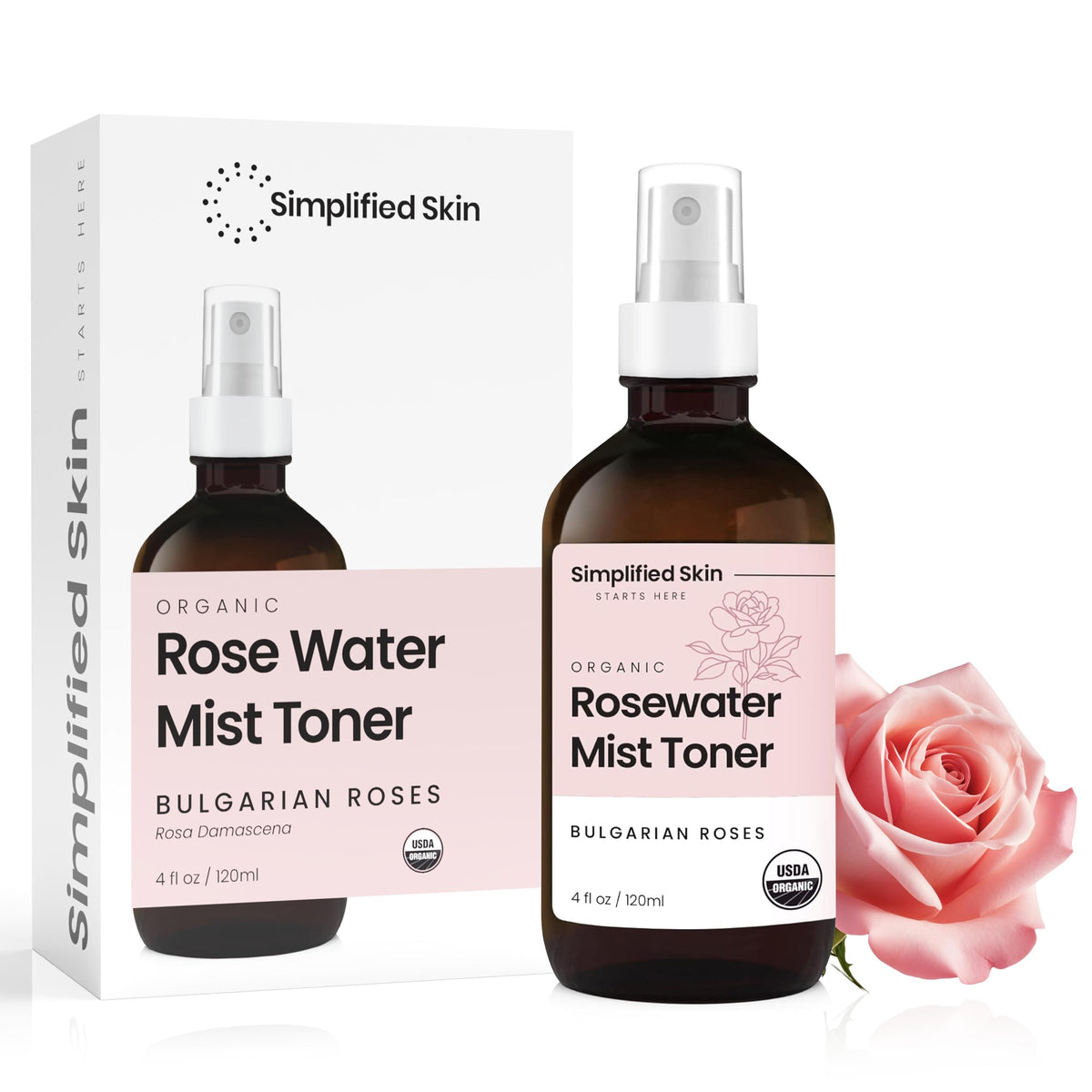 Simplified Skin lifestyle bathroom vanity bottle staged for soothing spa-like ritual