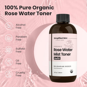 Simplified Skin refill pouch alongside bottle for sustainable refill and low-waste benefit